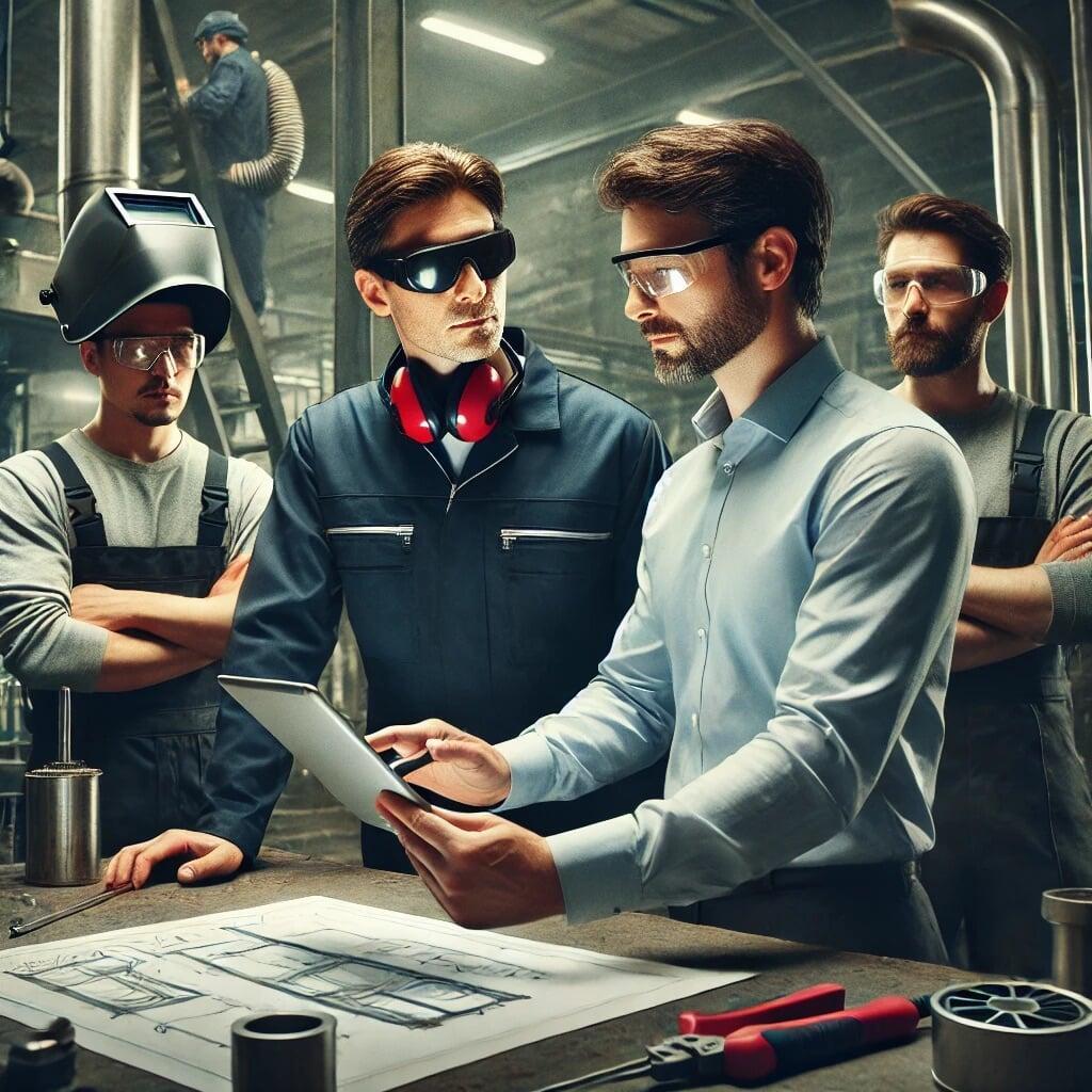 Supervisor and welders