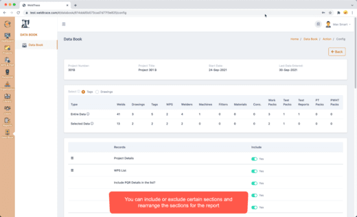 Configure the data book